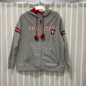 Wonderful World of Disney Grumpy Full‎ Zip Fleece Sweatshirt Hoodie Size M